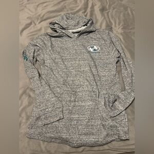 Under Armour Heather Gray Hoodied shirt  with Teal Logo